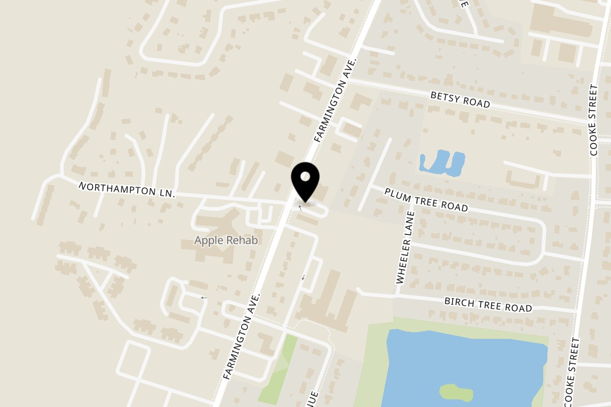 Map showing the location of Milagu Indian Cuisine on 284 Farmington Ave in Plainville